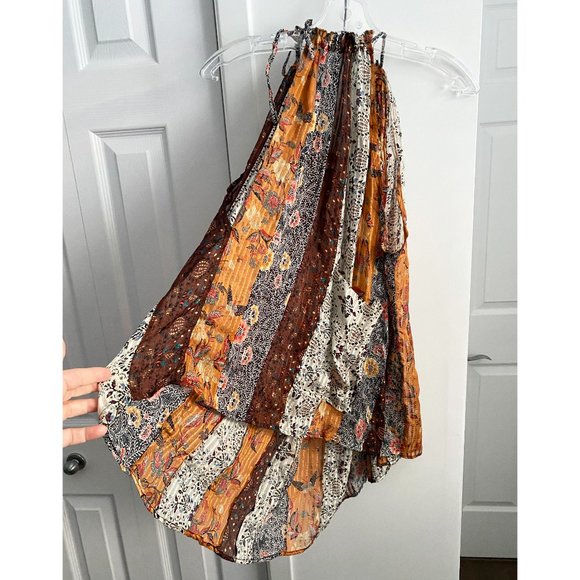 Isabel Marant Orange Printed Silk Patchwork Top, size 36 - Picture 4 of 16